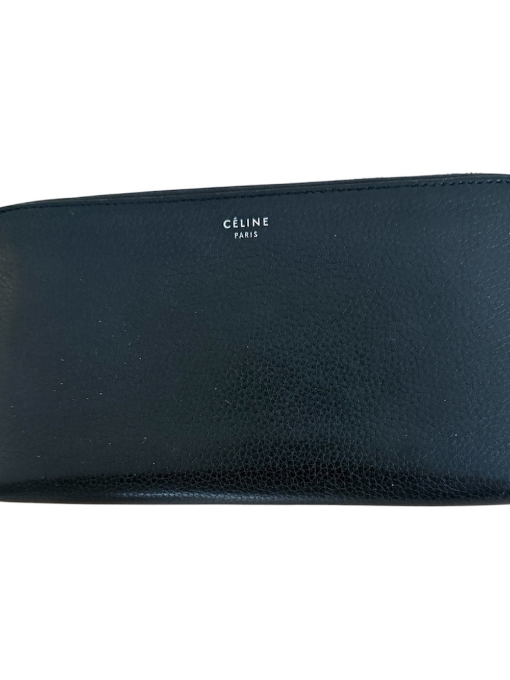 Celine Black Leather Zip Wallet